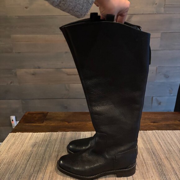 FRANCO SARTO | Women's Meyer Wide-Calf Knee-High Leather Riding Boots Black Sz 6 - Picture 4 of 6